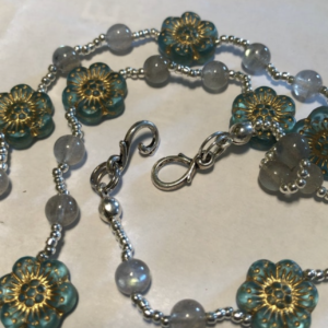 Aqua Fleur & Labradorite Gemstone Necklace