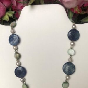 Aventurine Gemstone & Cultured Pearls Necklace