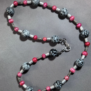 Black Jasper Gemstone & Pearl Necklace