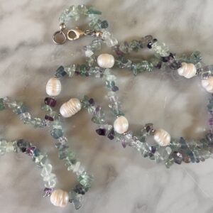 Baroque Pearls & Fluorite Gemstone Necklace