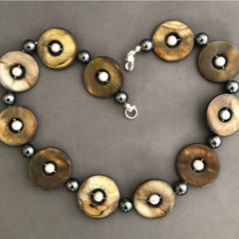 Hematite Gemstone & Cultured Pearl Necklace