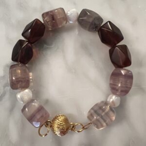 Fluorite Gemstone & Pearls Bracelet