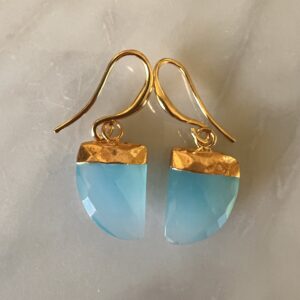 Chalcedony & Gold Earrings