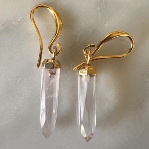 Rose Quartz & Gold Earrings