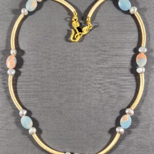Jasper Gemstone & Freshwater Pearl Necklace