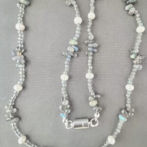 Labradorite Gemstone & Freshwater Pearls