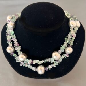 Labradorite Gemstone & Silver Shell Pearls