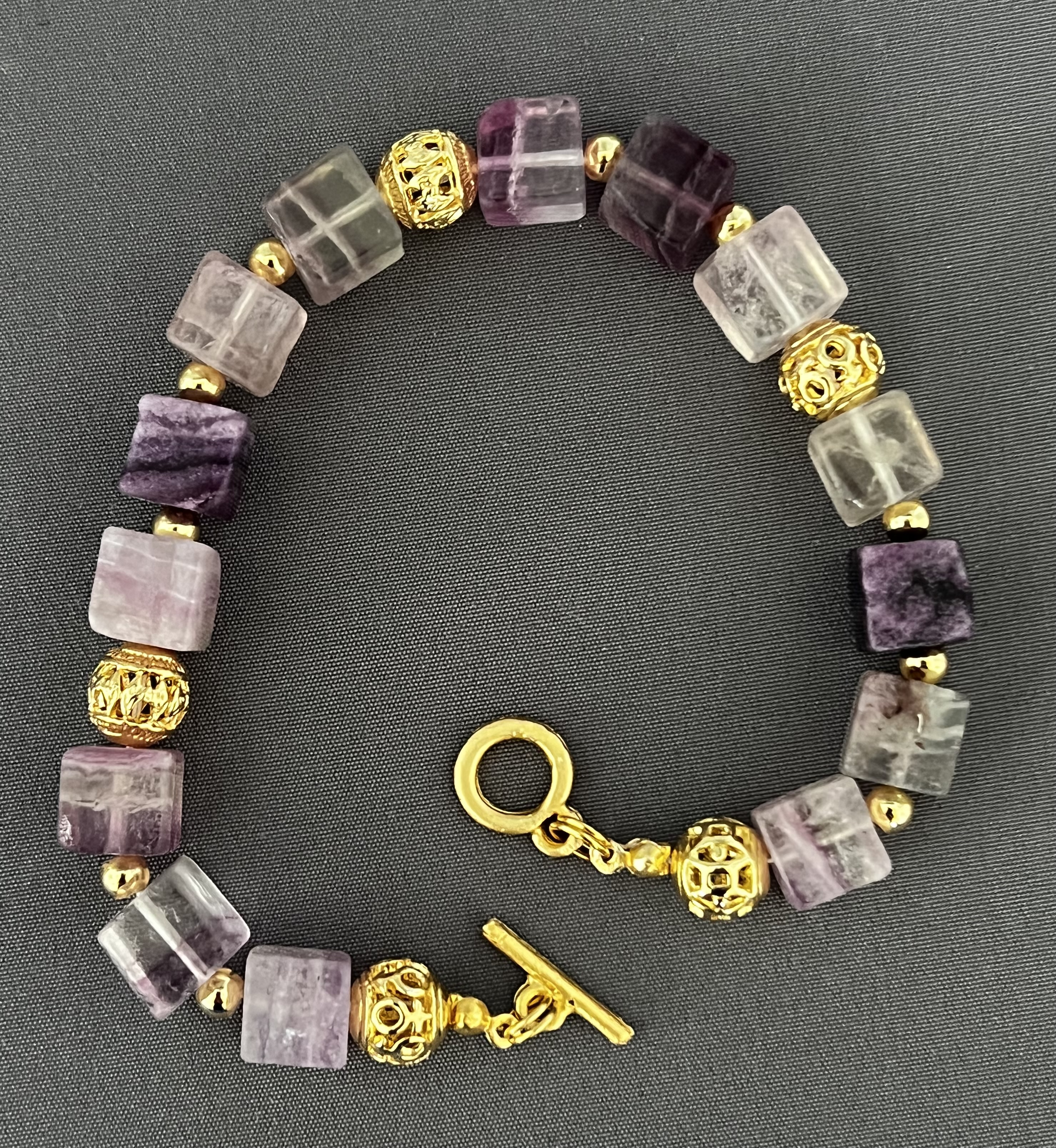 Fluorite & Gold Bracelet